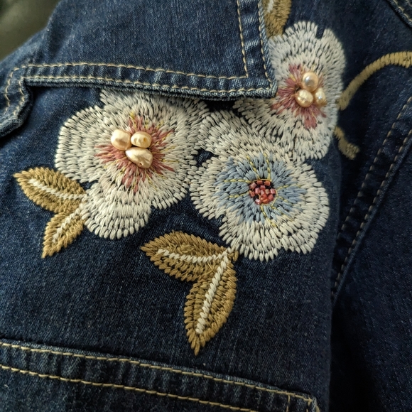 Graff By Um Denim Embroidered Jacket Sz PL - Picture 7 of 7